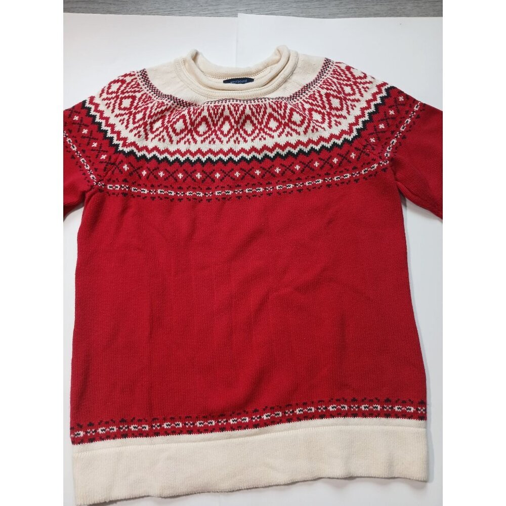 WESTBOUND forest tipped varsity round neck sweater size M